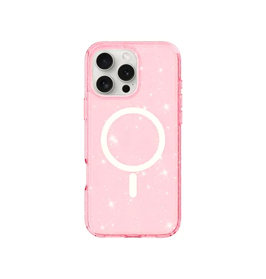 iPhone 16 Pro - DeLX™ Glitter Silikone Cover M. MagSafe - Pink