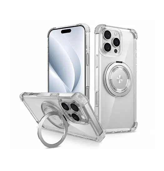 iPhone 16 Pro Max - DeLX™ MagSafe Cover M. Kickstand - Gennemsigtig