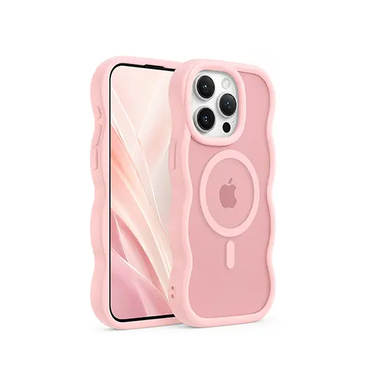 iPhone 16 Pro Max - DeLX™ Wave Translucent Silikone Cover - Lyserød