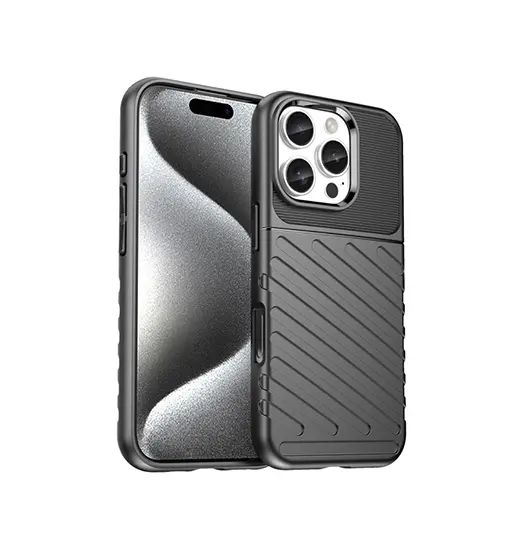 iPhone 16 Pro Max - Thunderbolt Silikone Cover - Sort