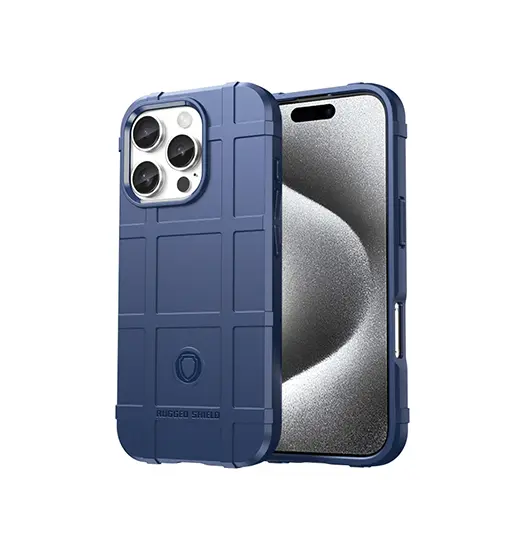 iPhone 16 Pro - RUGGED SHIELD™ Stødsikkert Håndværker Cover - Navy