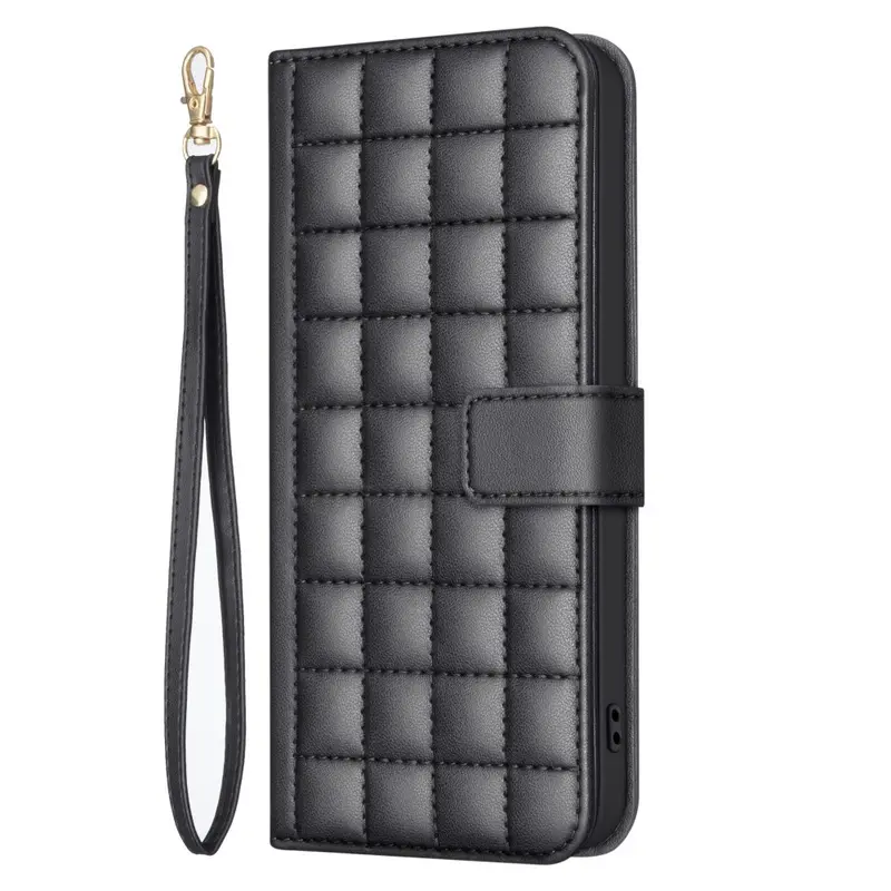 iPhone 16 Ternet Læder Cover m. Pung & Strop - Sort
