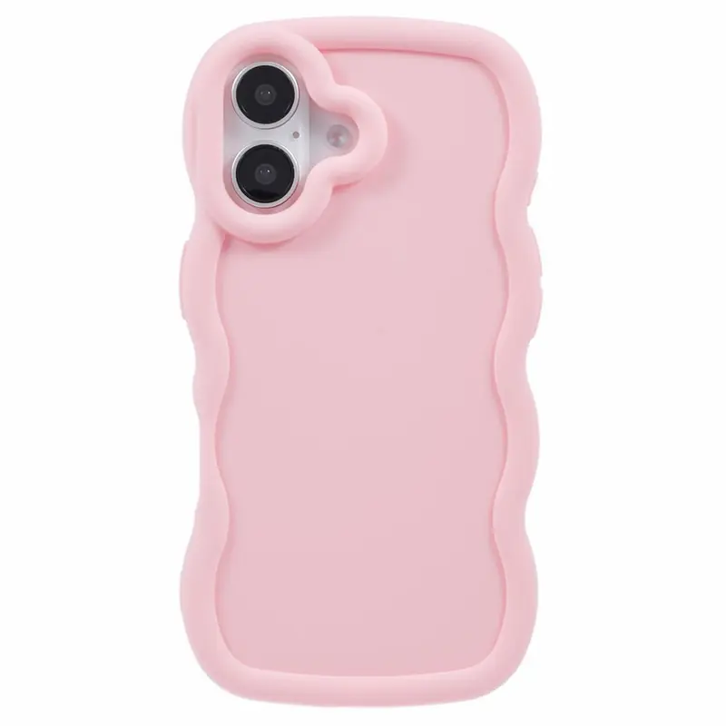 iPhone 17 - EIDERWOOD Fleksibelt Plastik Wavy Bagside Cover - Lyserød