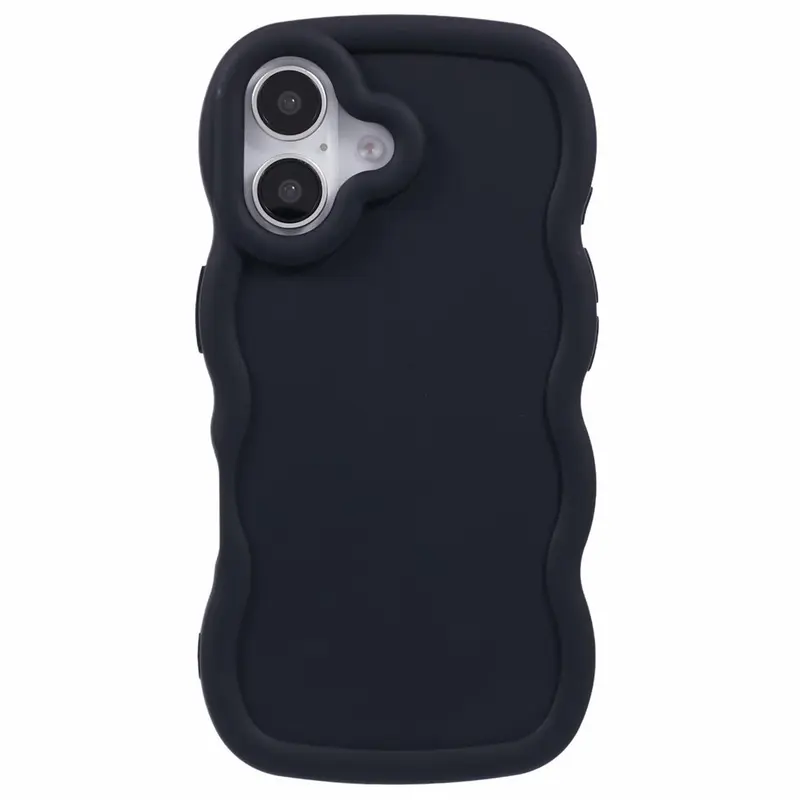 iPhone 17 - EIDERWOOD Fleksibelt Plastik Wavy Bagside Cover - Sort