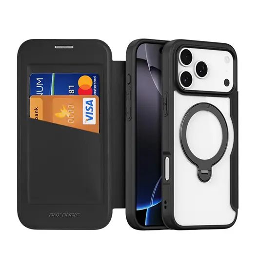 iPhone 17 Pro - DUX DUCIS® MagSafe Flip Cover - Kortholder - Sort