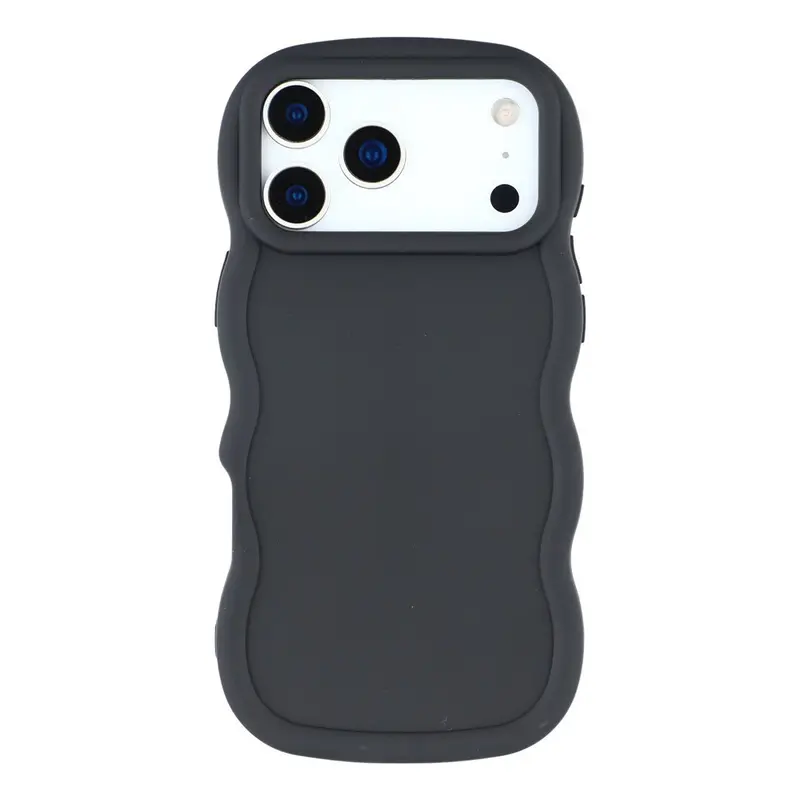 iPhone 17 Pro - EIDERWOOD Fleksibelt Plastik Wavy Bagside Cover - Sort