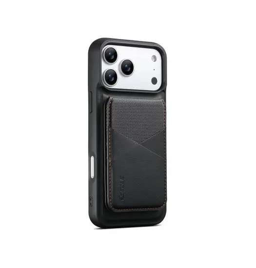 iPhone 17 Pro - Magnetisk Læder Cover M. RFID Aftagelig Kortholder - Sort - ESEBLE
