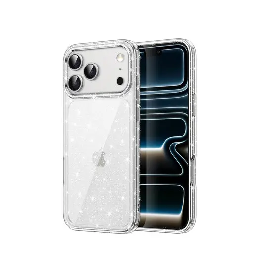 iPhone 18 Pro Max - DeLX™ Glitter Silikone Cover - Sølv