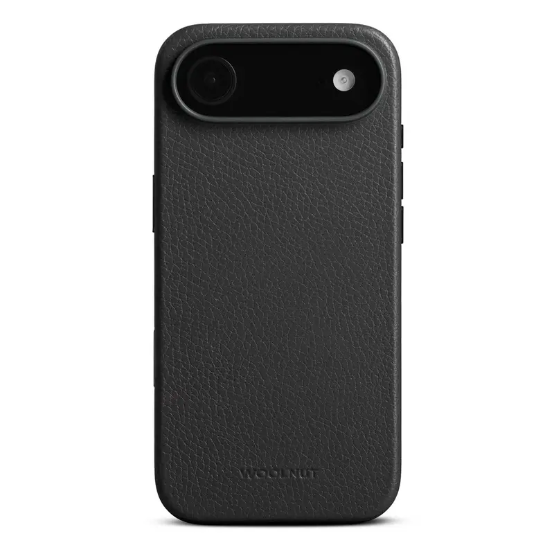 iPhone Air - WOOLNUT Ægte Læder Bagside Cover - MagSafe Kompatibel - Sort