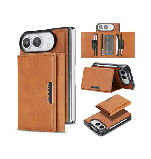 iPhone Duo – Kalebol™ MagSafe Tri-Fold Cover – Brun