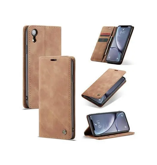 iPhone XR - CaseMe™ Noble Læder Etui / Pung - Brun