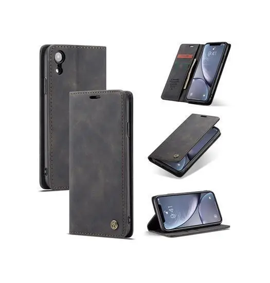 iPhone XR - CaseMe™ Noble Læder Etui / Pung - Sort