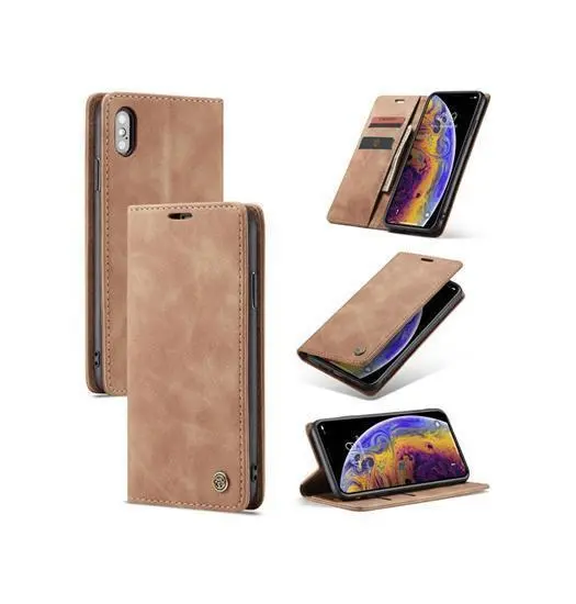 iPhone XS Max - CaseMe™ Noble Læder Etui / Pung - Brun