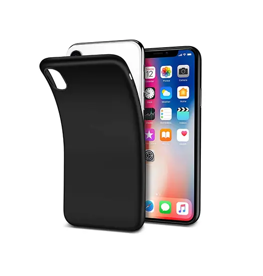 iPhone XS Max - PRO+ Design Mat Slankt Silikone Cover - Sort