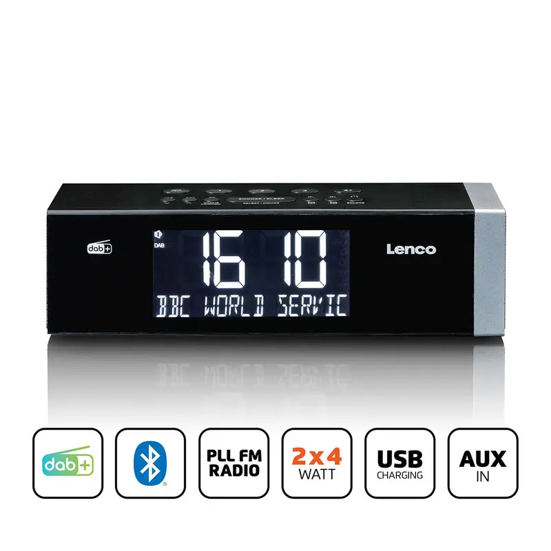 Lenco - DAB+ FM clockradio med Bluetooth - CR-640BK