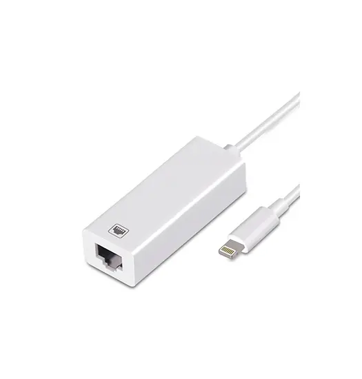 Lightning til Ethernet Adapter til iPhone / iPad - 100MBS - Hvid