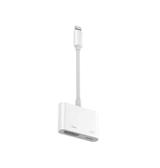 Lightning til HDMI adapter 1080p – til iPhone/iPad – 12 cm – Hvid
