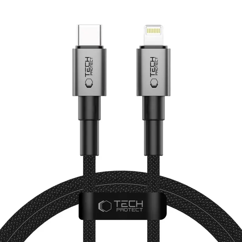 Lightning til USB-C Kabel Tech-Protect Ultraboost DNA PD 27W - 1m - Sort / Mørkegrå