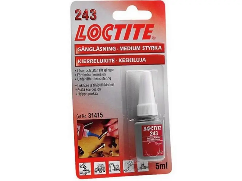 Loctite 243 skruesikr. medium, 5 g. tube