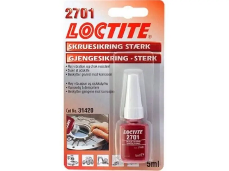 Loctite 2701 skruesikr. stærk 5 gr. flaske