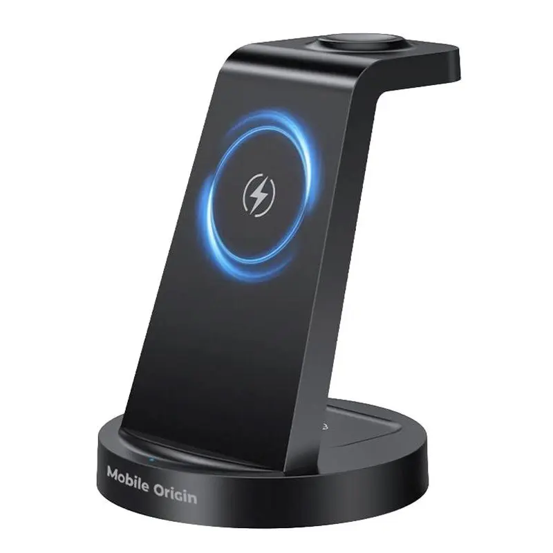 Mobile Origin 3-i-1 Qi2 Samsung Trådløs Oplader m. Mobilholder - Sort