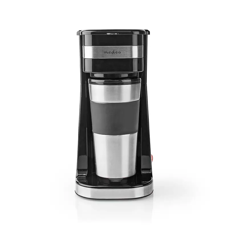 Nedis - Kaffemaskine | Filterkaffe | 0.4 l | 1 Kopper | Sort / Sølv - KACM300FBK