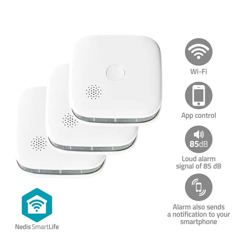 Nedis - SmartLife Røgalarm | Wi-Fi | Batteri | Sensorlevetid