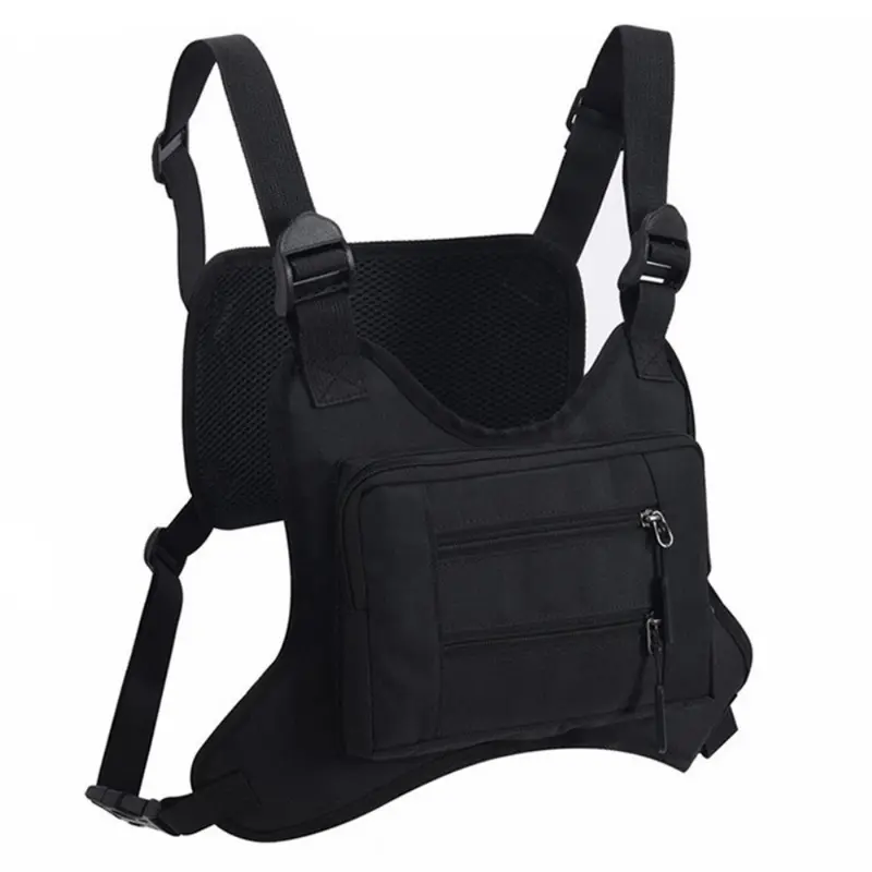 Outdoor Polyester Taske Vest - Sort