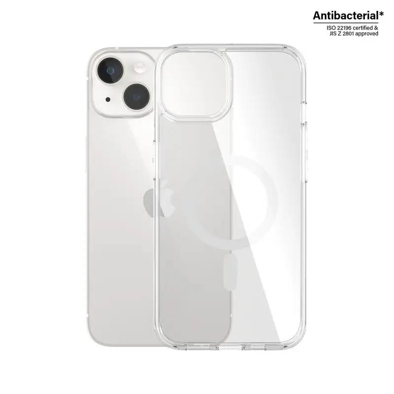 PanzerGlass® HardCase Transparent m. Hvid MagSafe iPhone 14 | 13