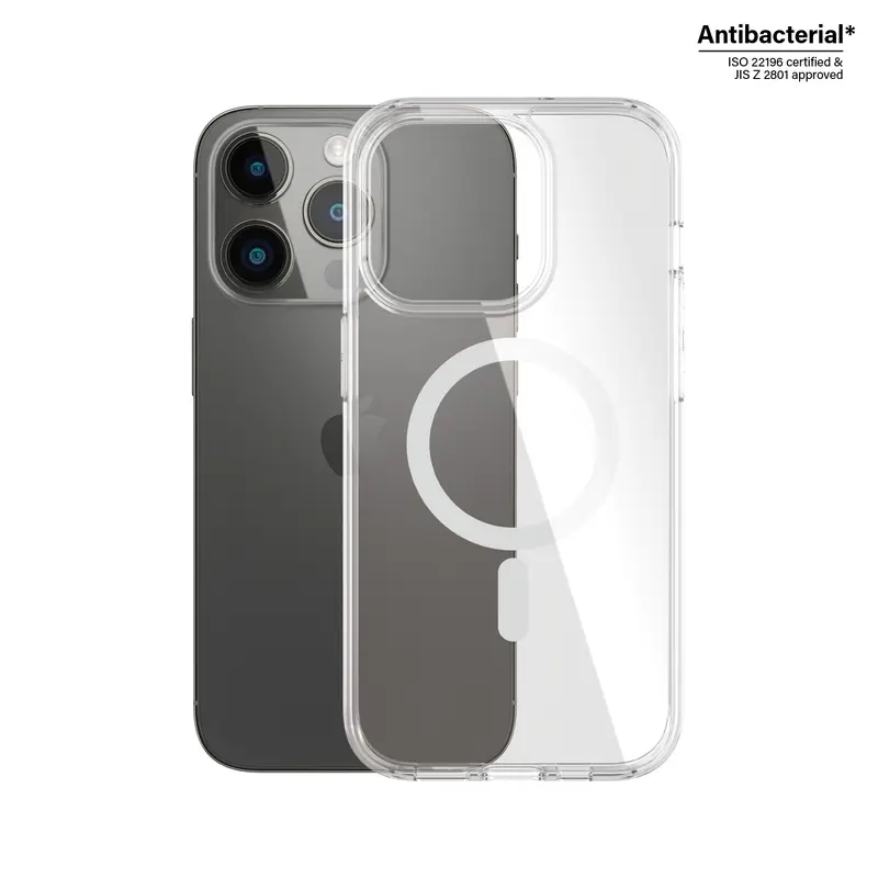 PanzerGlass® HardCase Transparent m. Hvid MagSafe iPhone 14 Pro