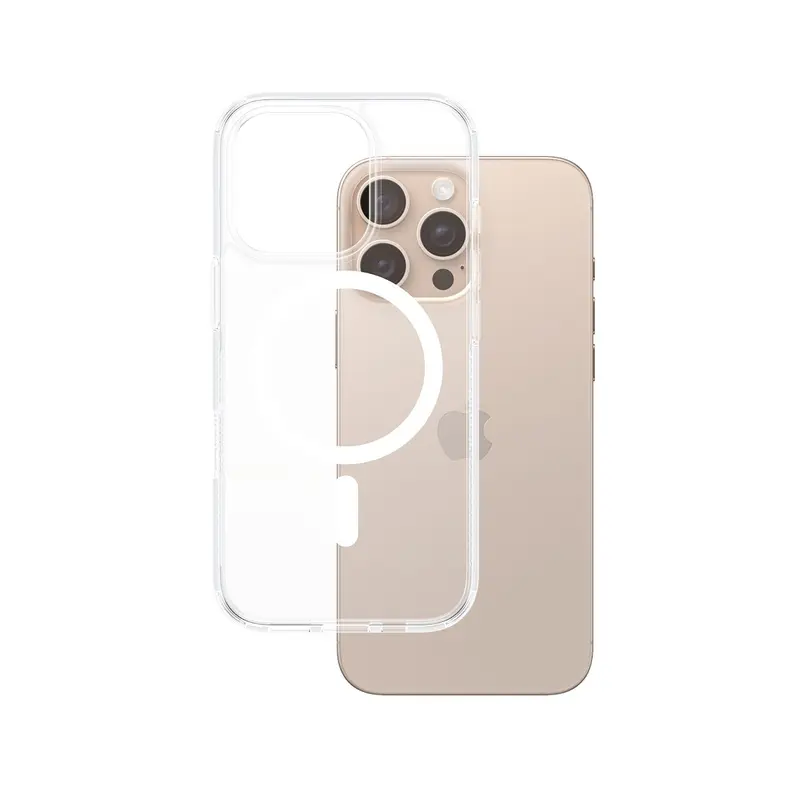 PanzerGlass® HardCase Transparent m. Hvid MagSafe iPhone 16 Pro Max