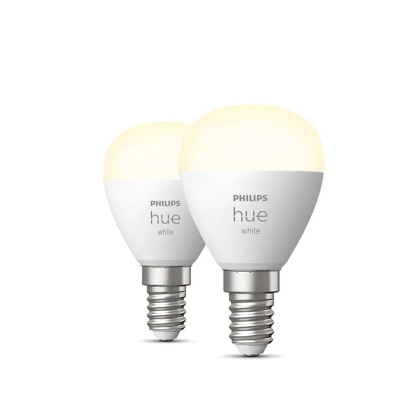 Philips Hue White Krone E14 dobbeltpakke, P45