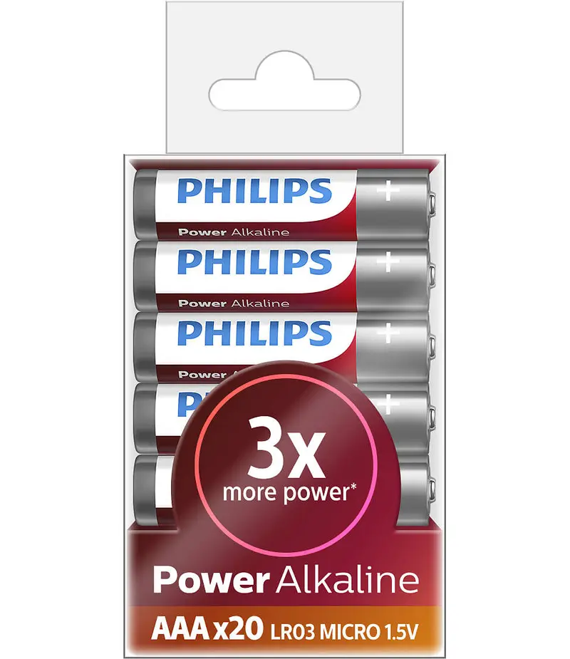 Philips LR03P20T Power Alkaline AAA Batteri 20-stk