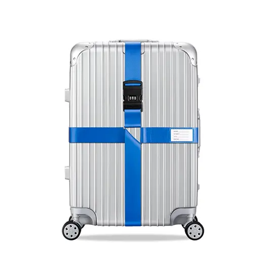 Premium Bagagerem (kuffertrem) med kodelås – Blå – Travel-tech