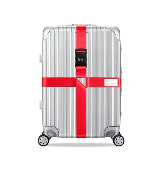 Premium Bagagerem (kuffertrem) med kodelås – Rød – Travel-tech