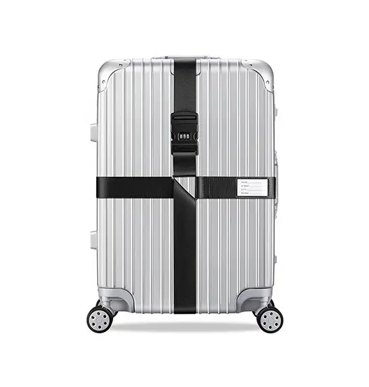 Premium Bagagerem (kuffertrem) med kodelås – Sort – Travel-tech