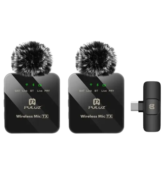 Professionel Trådløs clip-on Mikrofon til (USB-C) 2 Stk.
