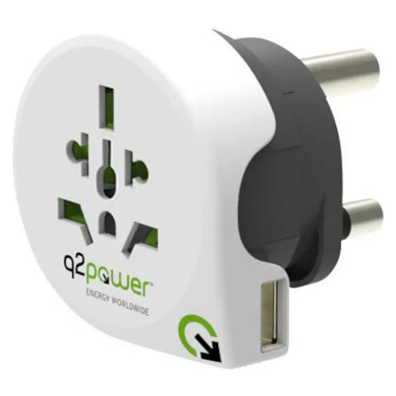 Q2Power World til UK m. USB, rejseadapter