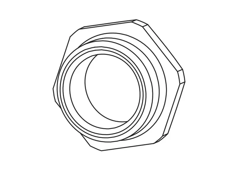 Reduktion i messing M80x2,0 - M63x1,5 m/O-ring