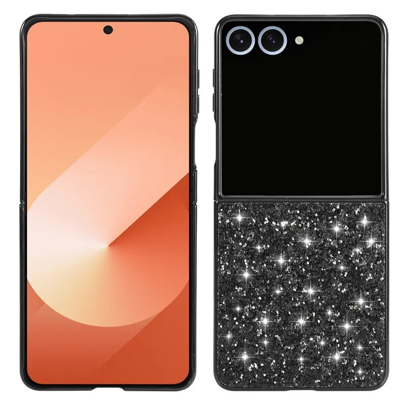 Samsung Galaxy Z Flip7 - EIDERWOOD Glitter Cover - Sort