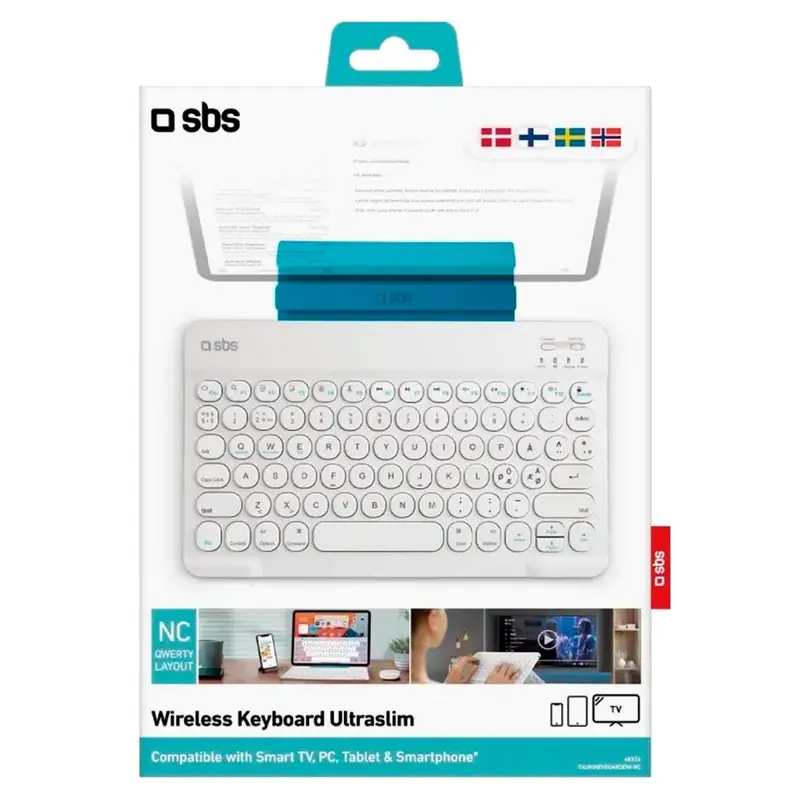 SBS Bluetooth Tastatur - Dansk Tastatur - Hvid