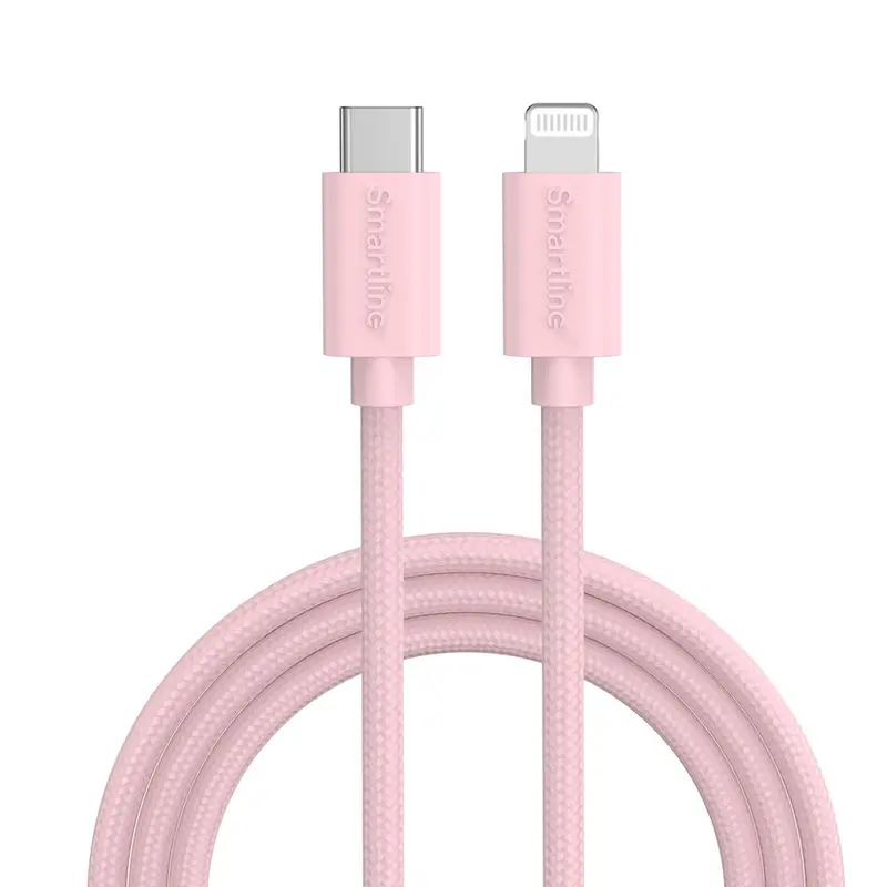 Smartline (3A/27W) USB-C til Lightning Ladekabel - 2 Meter - Lyserød