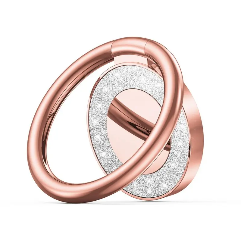Smartphone Finger Ring Tech-Protect m. 3M Klister - Magnetisk - Glitter Rose