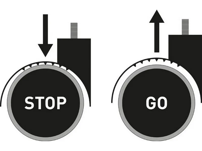 Soft ESD Stop&Go hjulsæt (5 stk. for hård gulv)