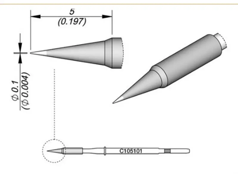 Soldering tip conical, D