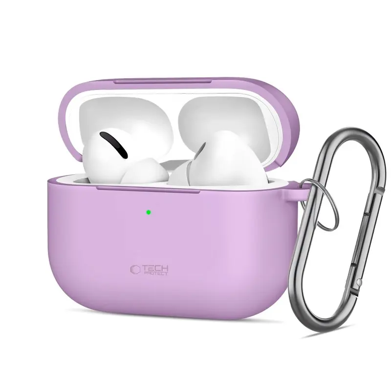 Tech-Protect - Apple AirPods Pro (3. gen.) Silicone Hook Cover - Lilla