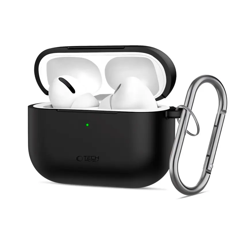 Tech-Protect - Apple AirPods Pro (3. gen.) Silicone Hook Cover - Sort