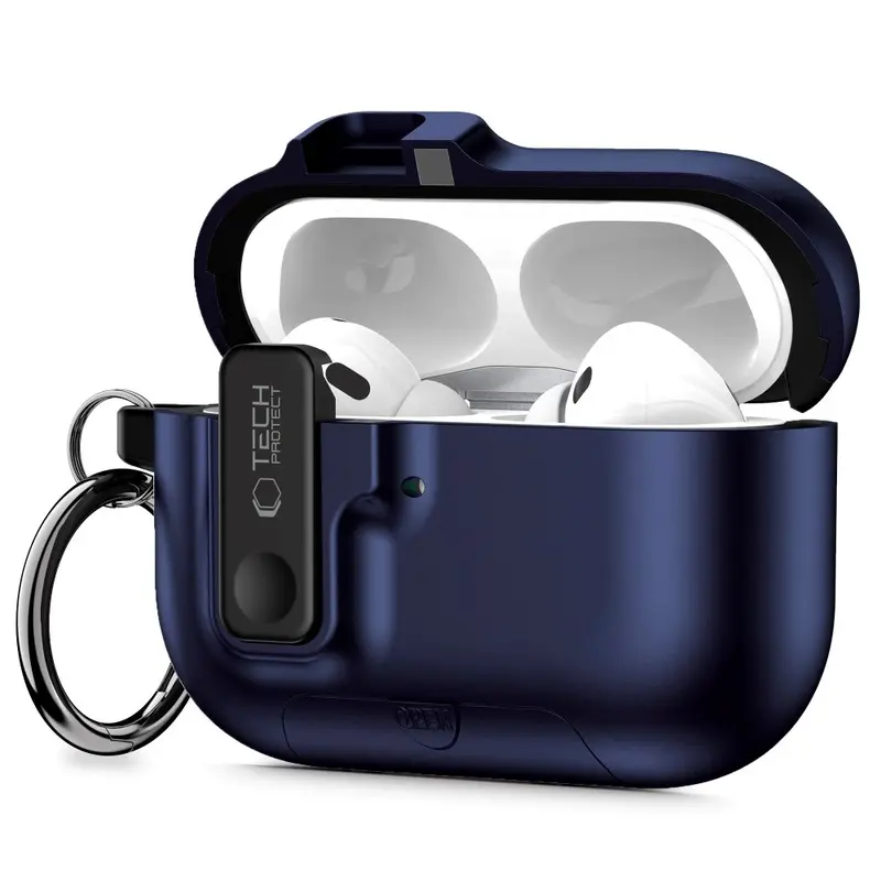Tech-Protect - Apple AirPods Pro (3. gen.) Slim Hook Cover - Mørkeblå