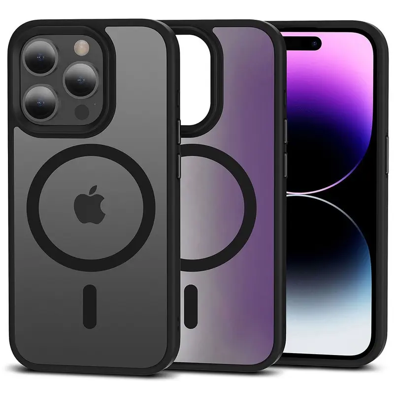 Tech-Protect iPhone 15 Pro Magmat Bagside Cover - MagSafe Kompatibel - Mat Sort
