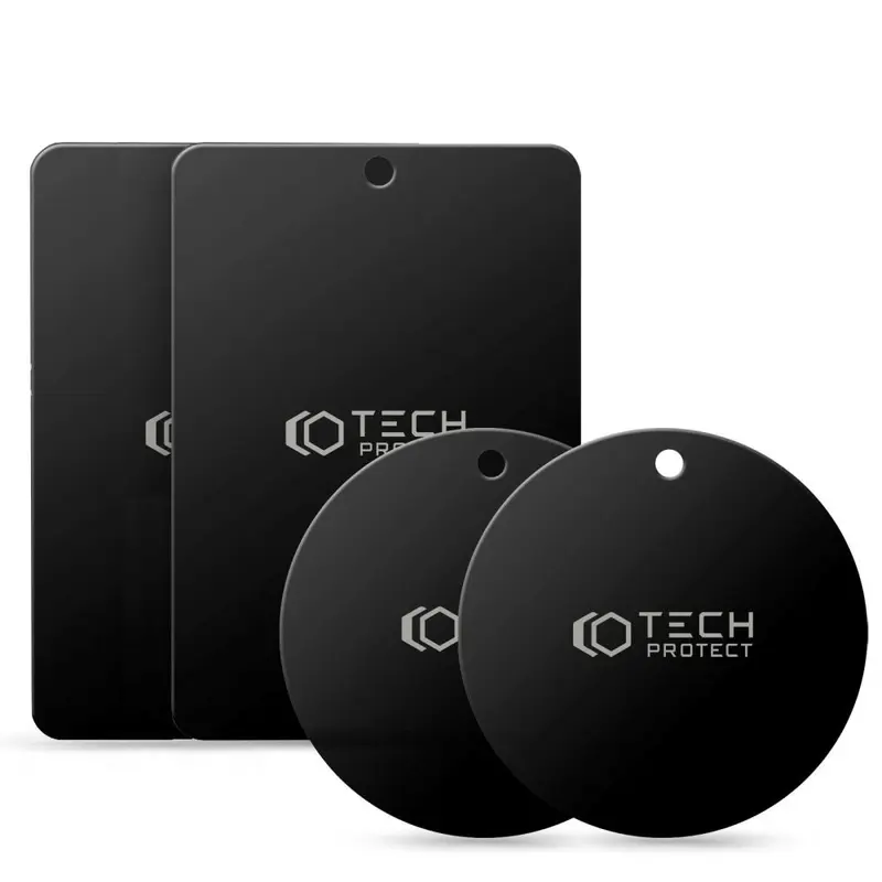 Tech-Protect Metalplader til Magnetiske Bilholdere x 4 - Sort